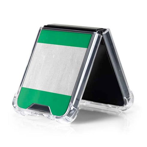 Nigeria Flag Distressed Galaxy Z Flip5 5G Clear Case